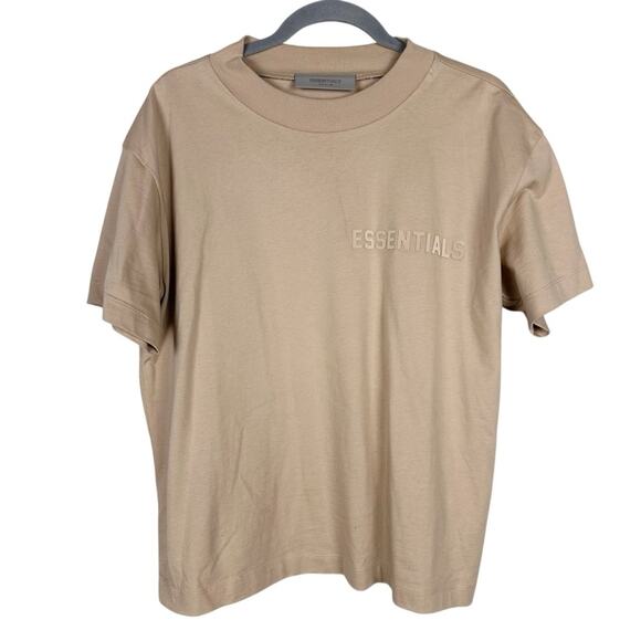 Essentials Fear of God Beige Logo Tee Short Sleeve XL - Picture 2 of 7